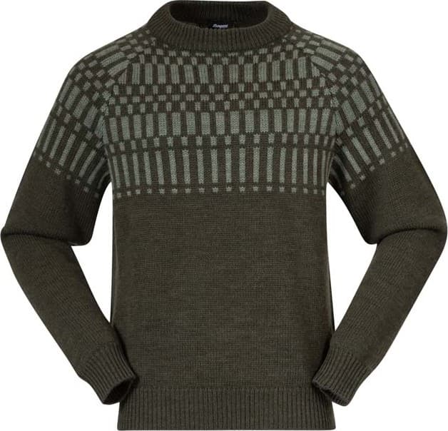 Bergans Bergans Men's Nordmarka Merino Jumper Dark Green Mud/Light Green Mud
