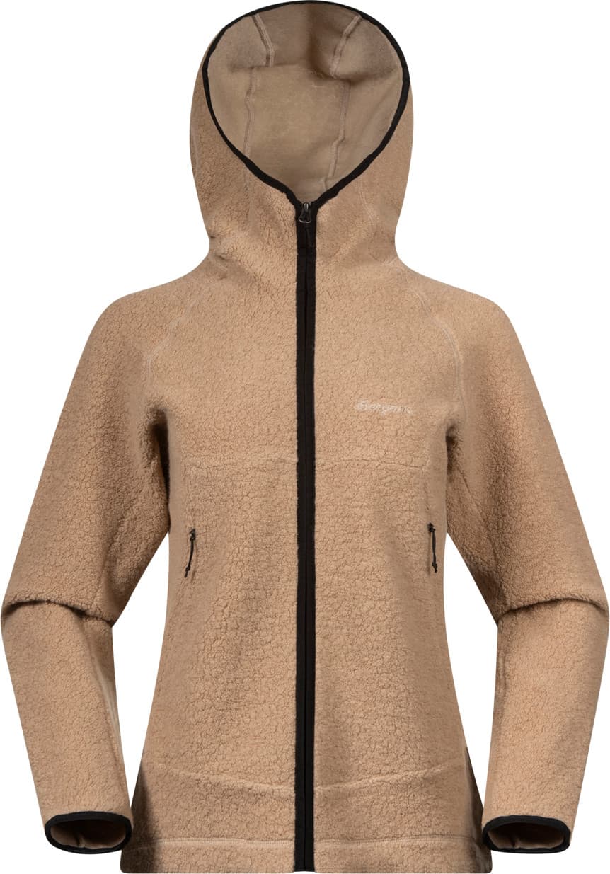 Bergans Bergans Women's Vaagaa Merino Terry Midlayer Hoodie Sandstone