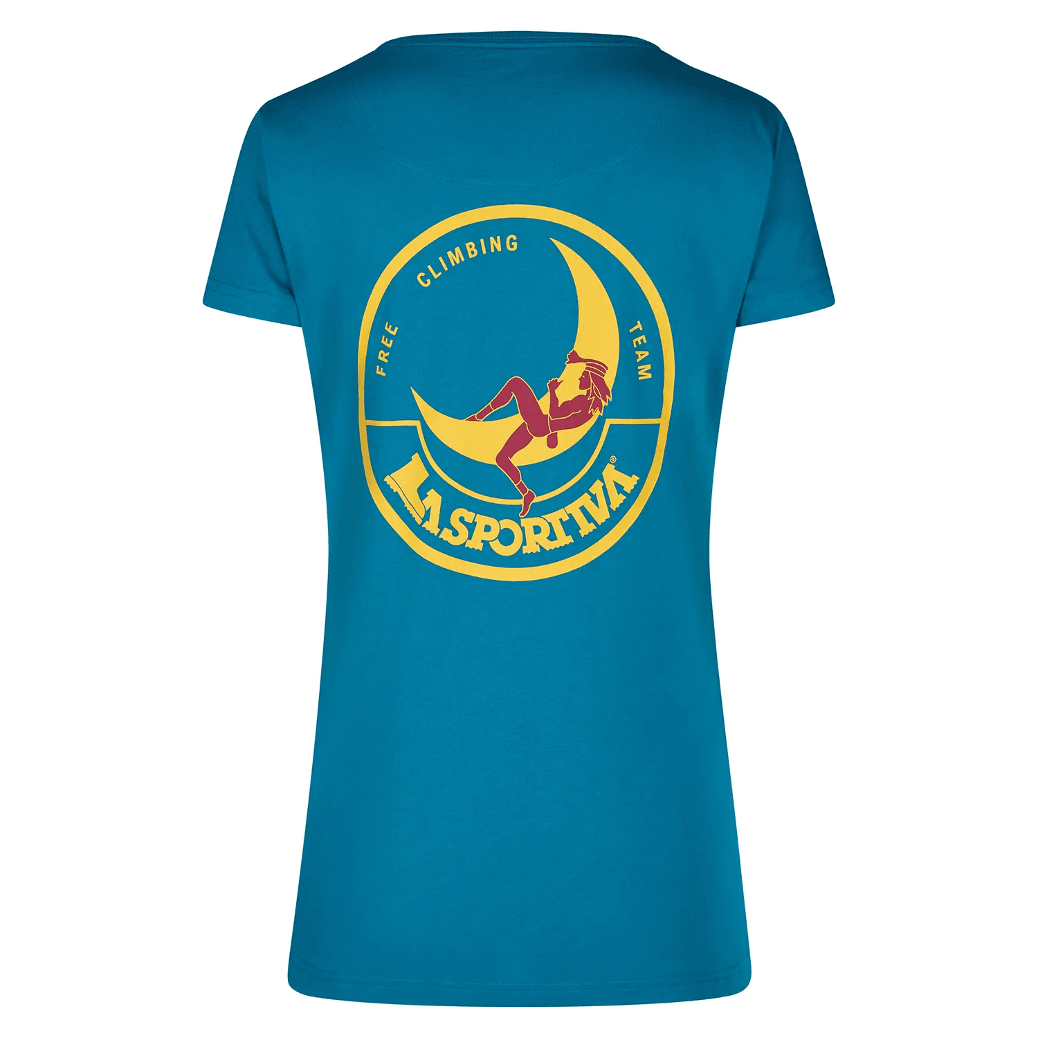 La Sportiva La Sportiva Women's Climbing On The Moon T-Shirt Turchese/Giallo