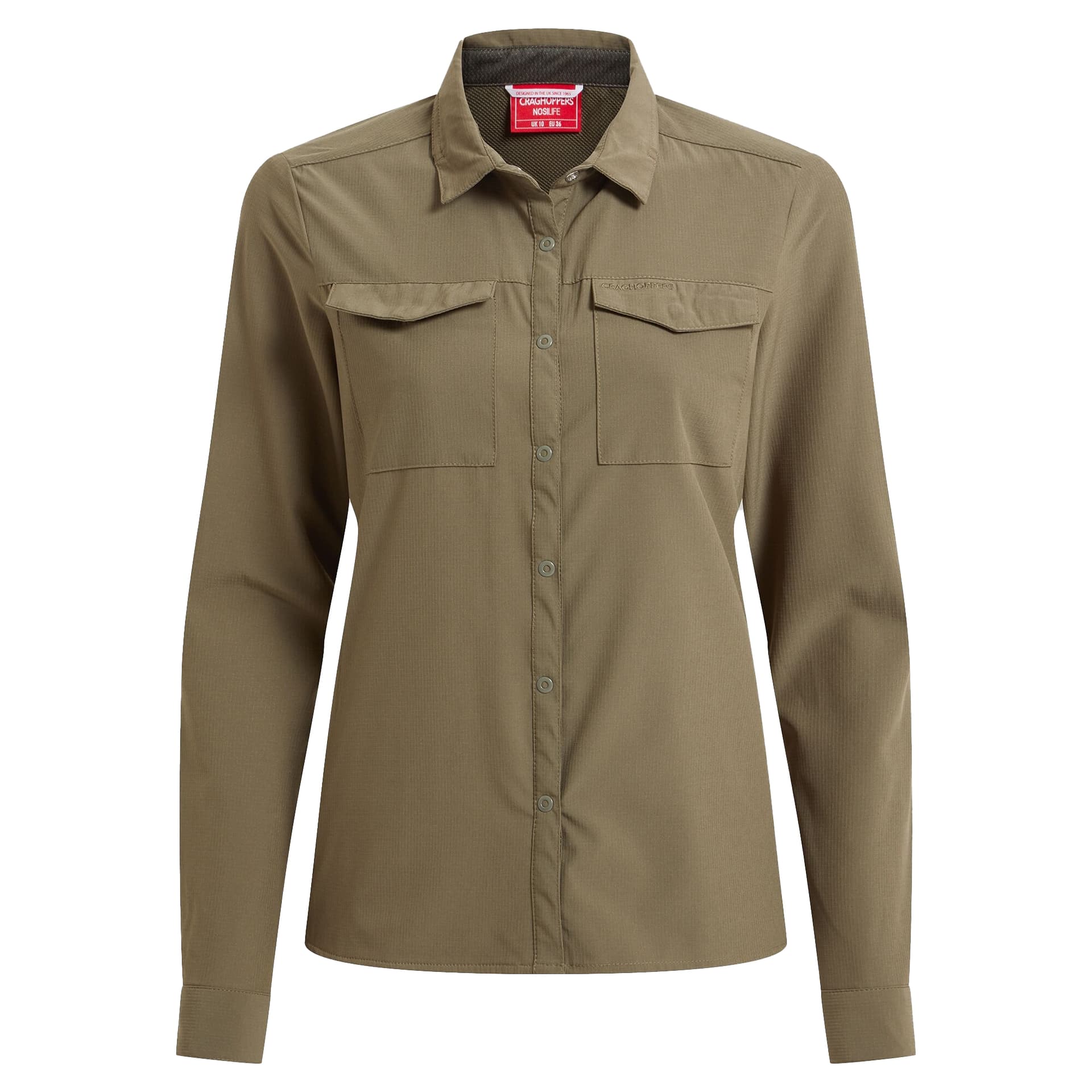 Craghoppers Craghoppers Women's Nosilife Pro Long Sleeved Shirt V Wild Olive