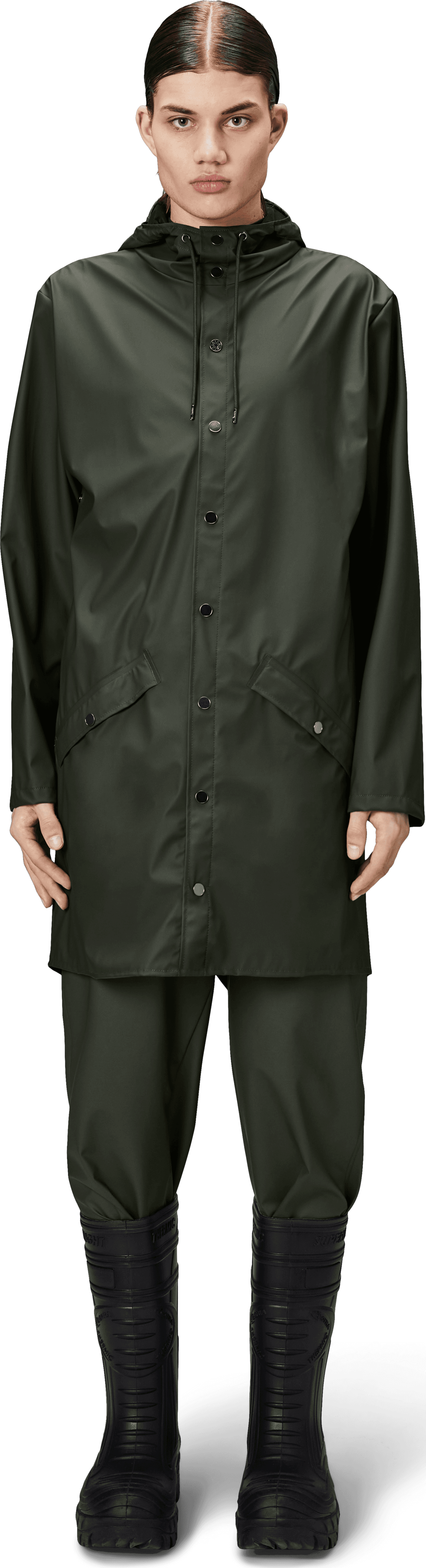 Rains Rains Unisex Long Jacket Green