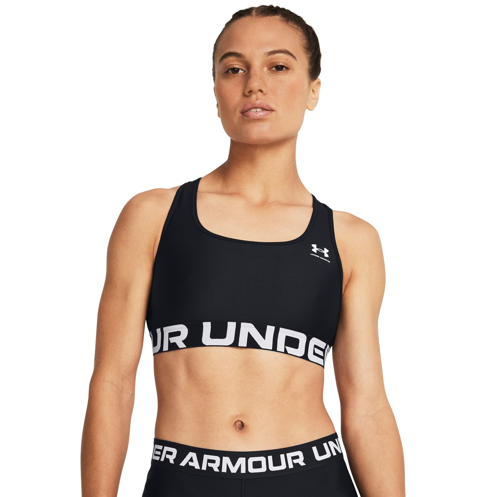 Under Armour Under Armour Women's HeatGear® Armour Mid Branded Sports Bra Black