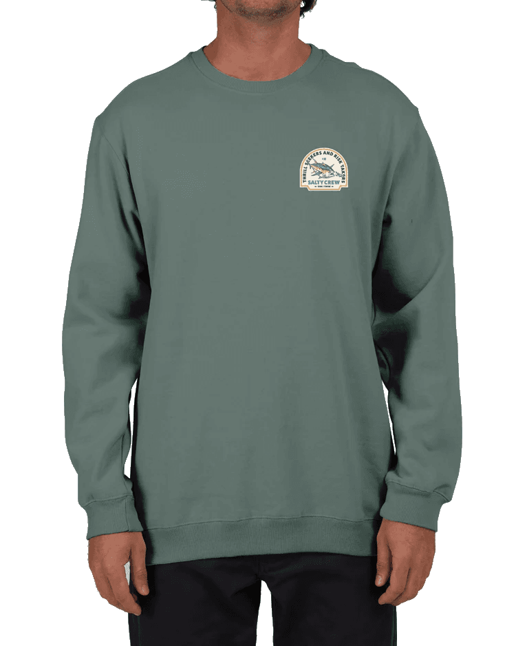 Salty Crew Salty Crew Men's Chaser Vintage Crew Fleece Pigment Moss