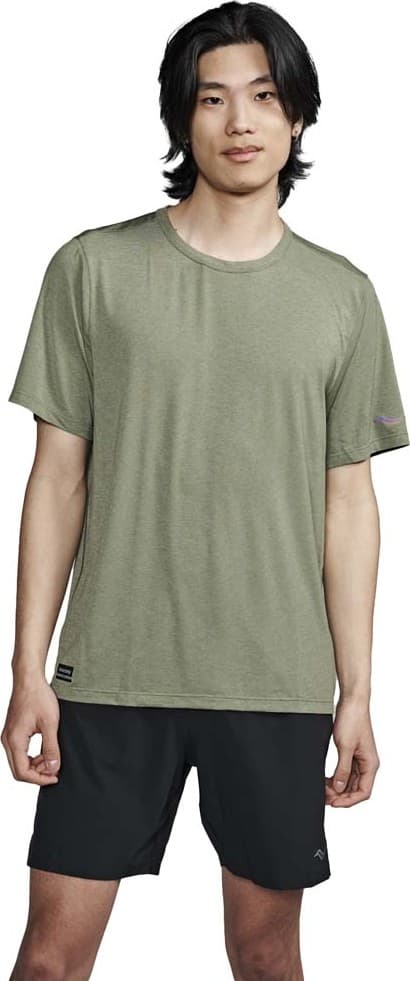 Saucony Saucony Men's Stopwatch Short Sleeve Olivine Heather