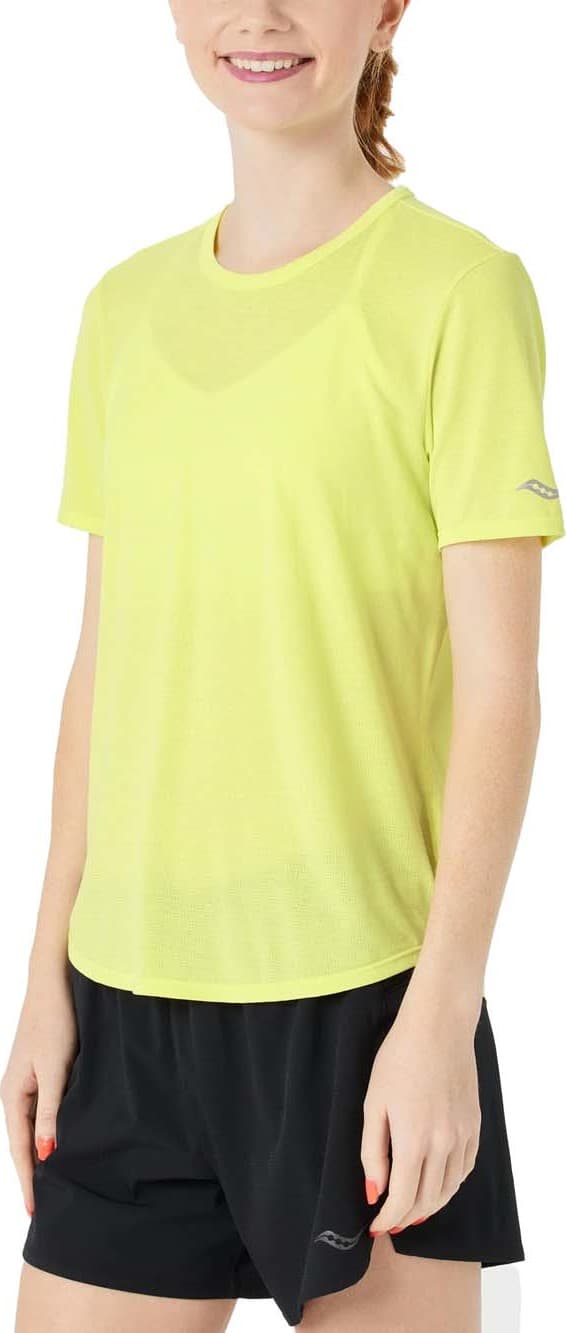 Saucony Saucony Women's Stopwatch Short Sleeve Sunny Lime Heather