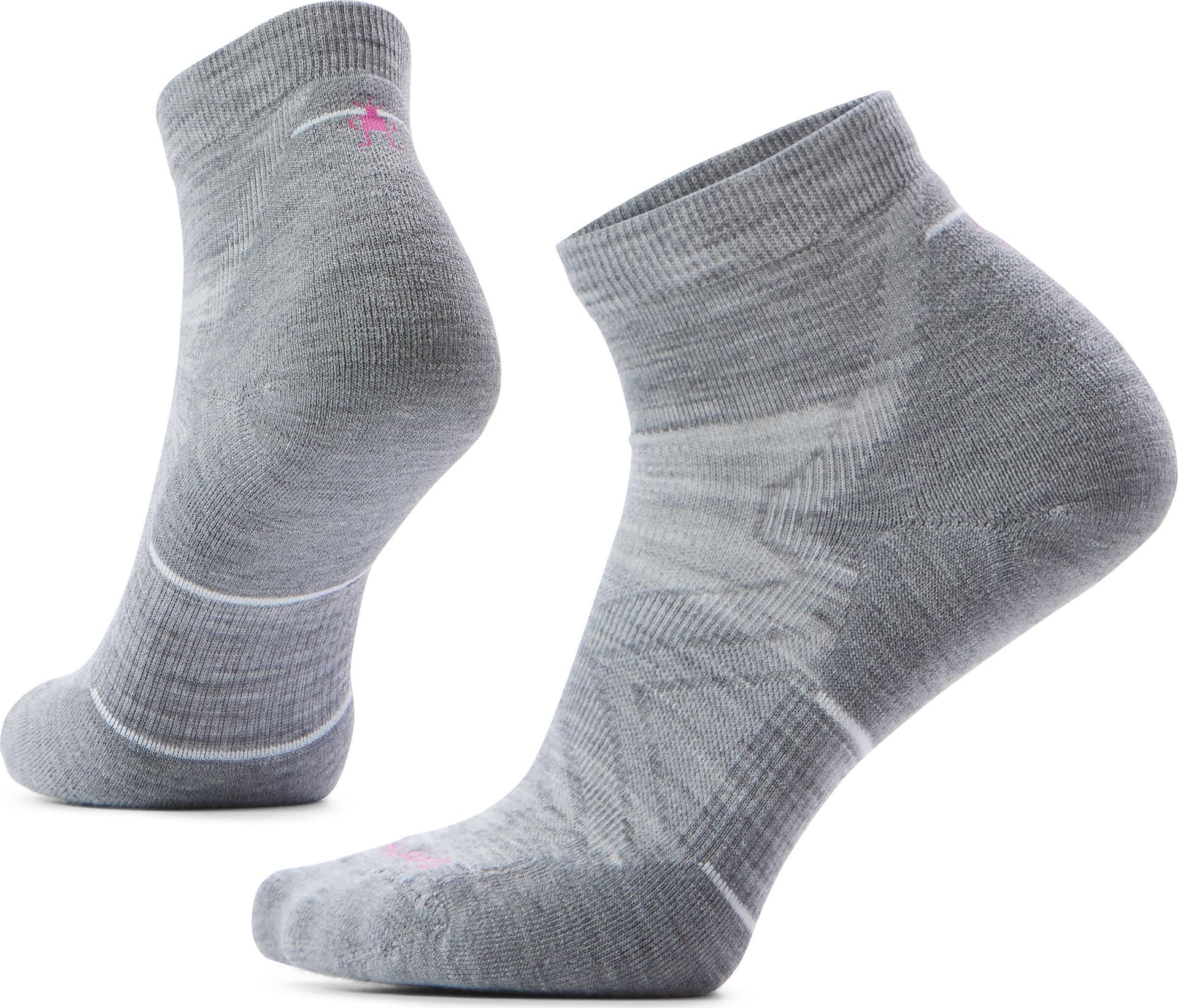 SmartWool Smartwool Women's Run Targeted Cushion Ankle Socks Light Grey/White