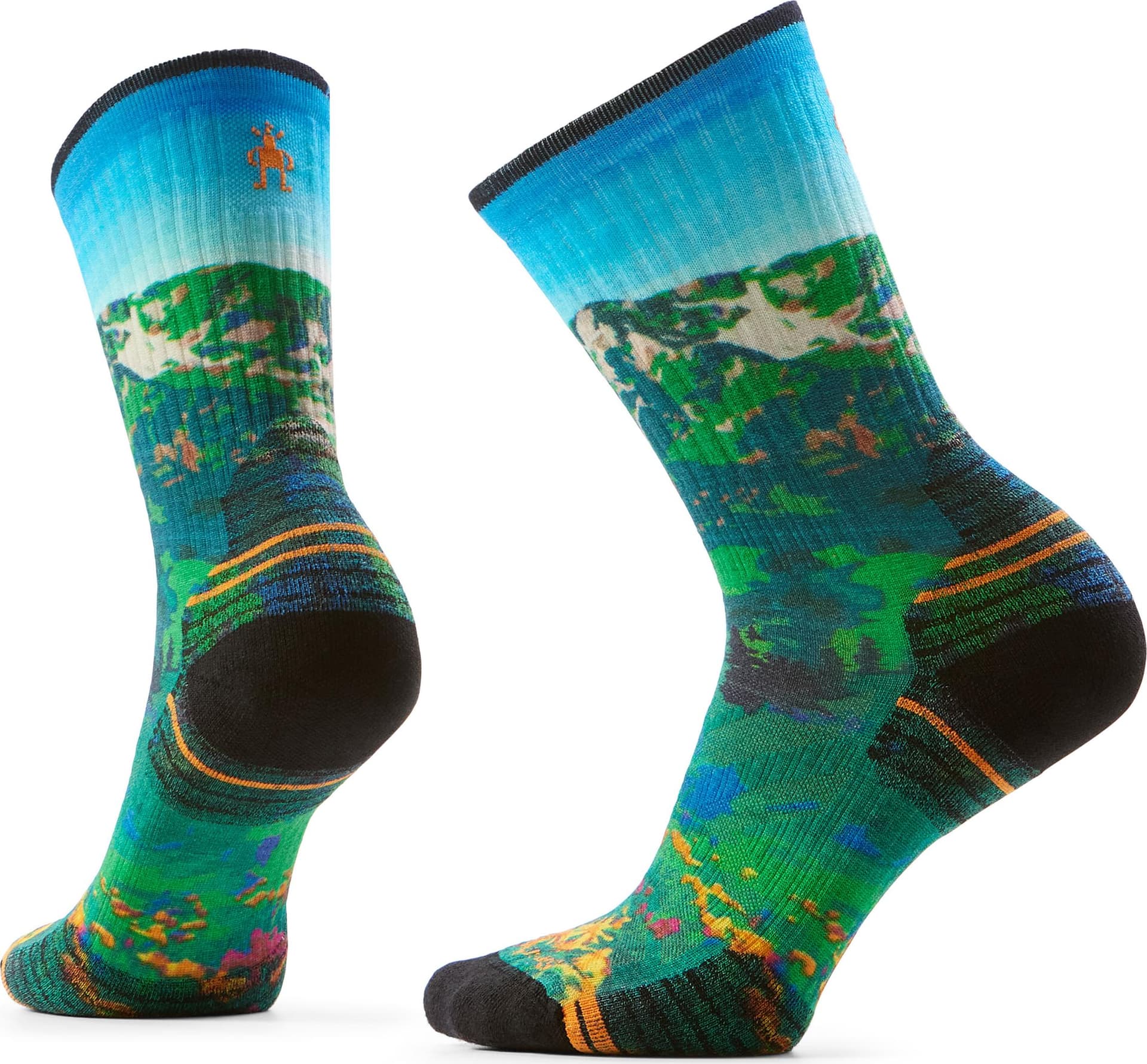 SmartWool Smartwool Women's Hike Mountain Lake Print Crew Socks Targeted Cushion Capri