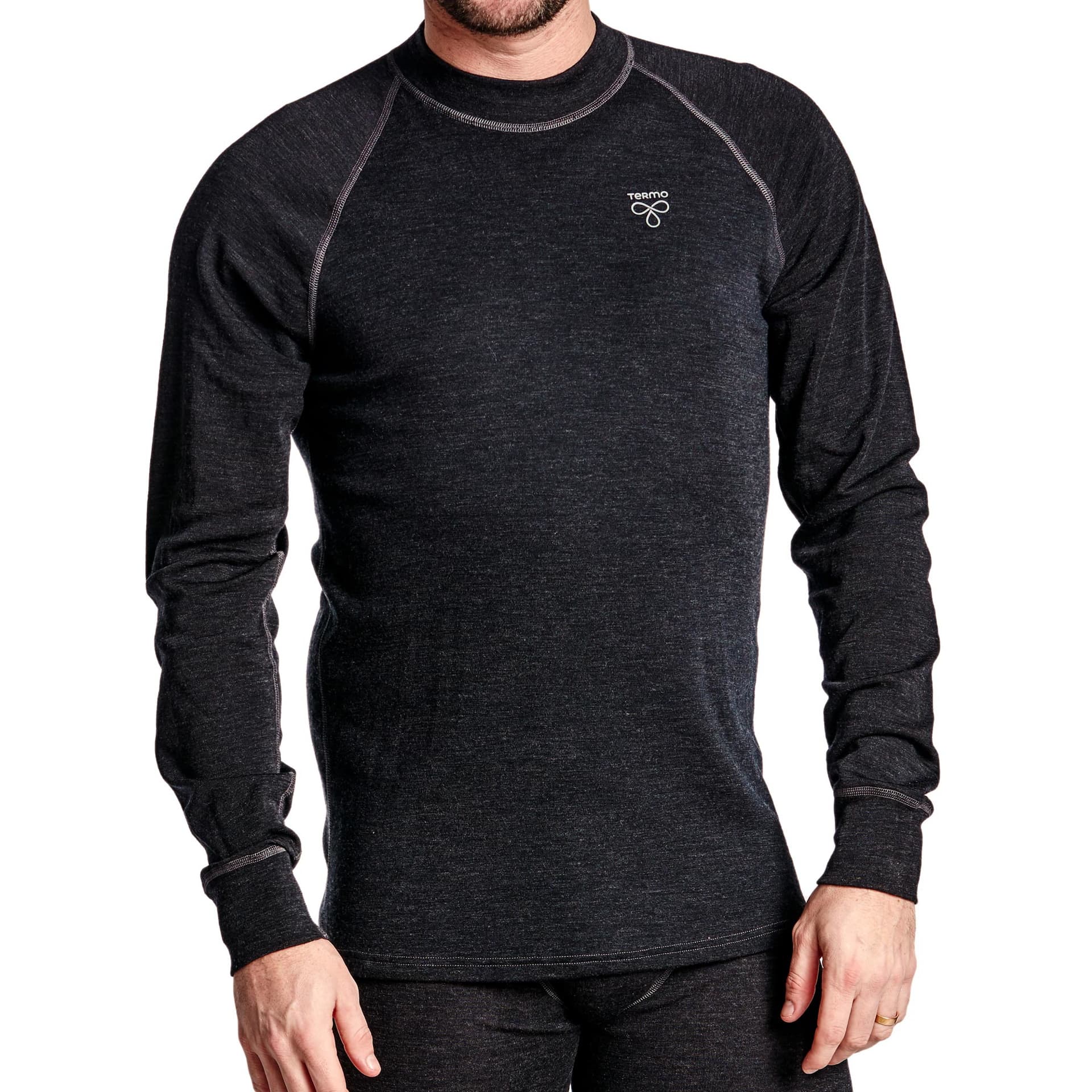 Termo Termo Men's Wool Light Round Neck Ls Anthracite Melange