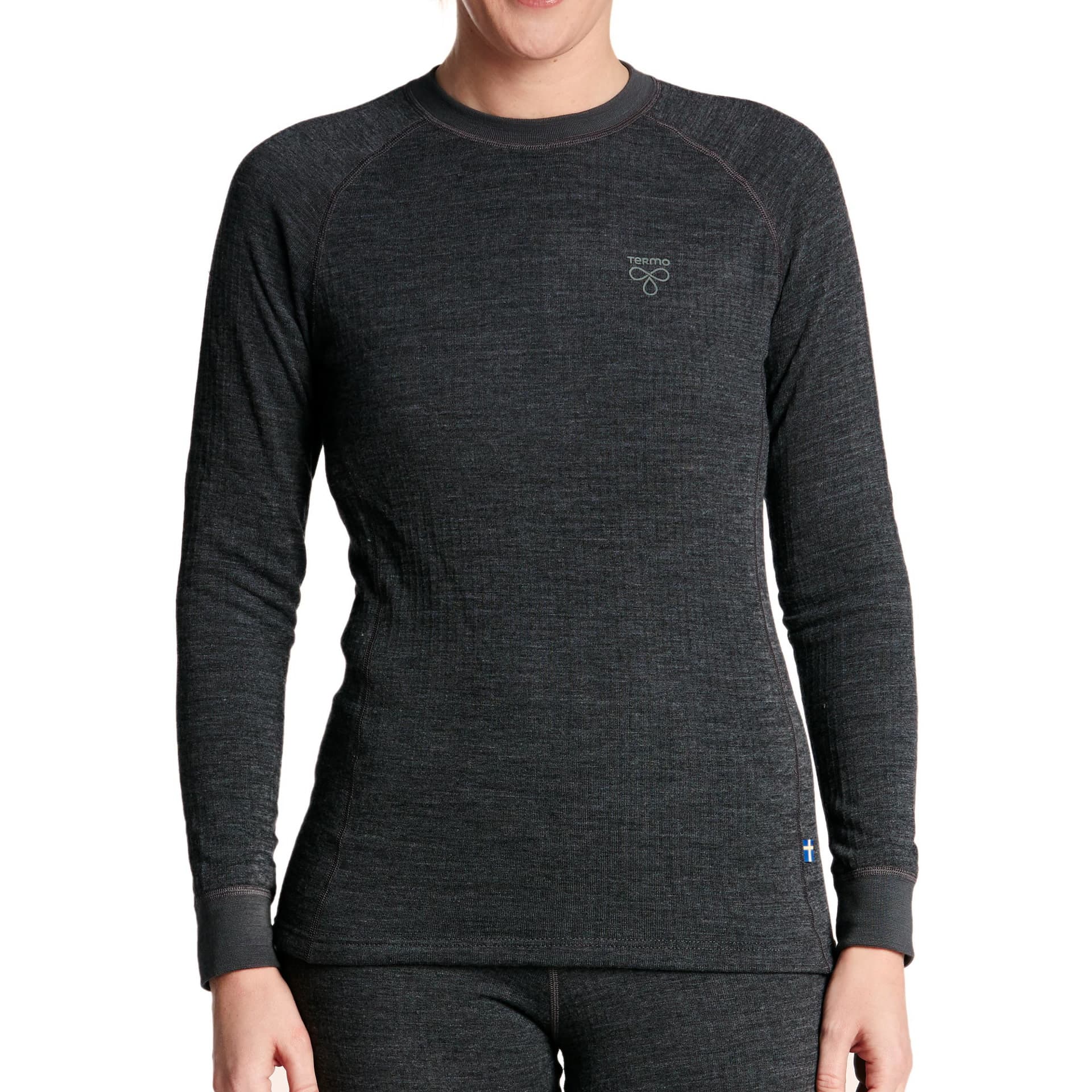 Termo Termo Women's Wool Round Neck Ls Grey Melange