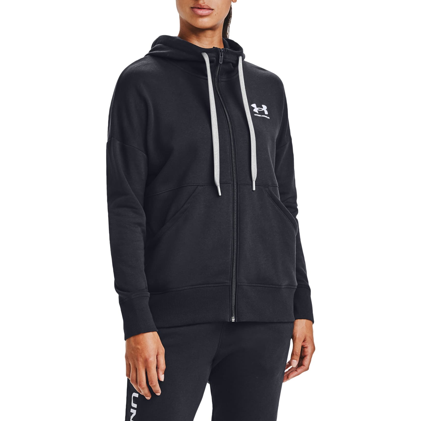 Under Armour Under Armour Women's Rival Fleece FZ Hoodie Black/White/White