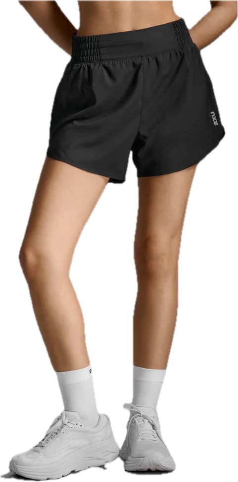 2XU 2XU Women's Aero Hi-Rise 4 Inch Shorts Black/silver Reflective