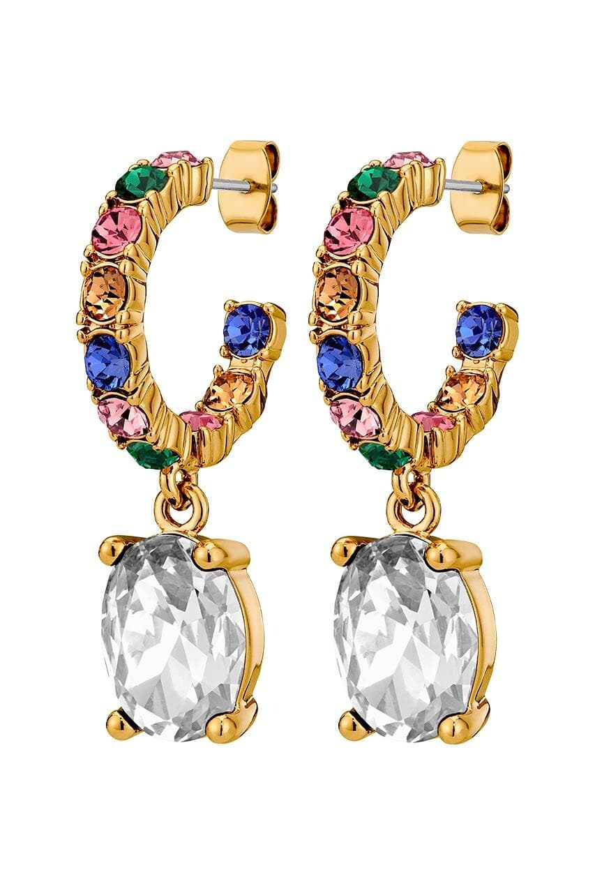 Dyrberg/Kern BARBARA SG RAINBOW/CRYSTALØRERING 450063 (Gold, Rainbow, ONESIZE)