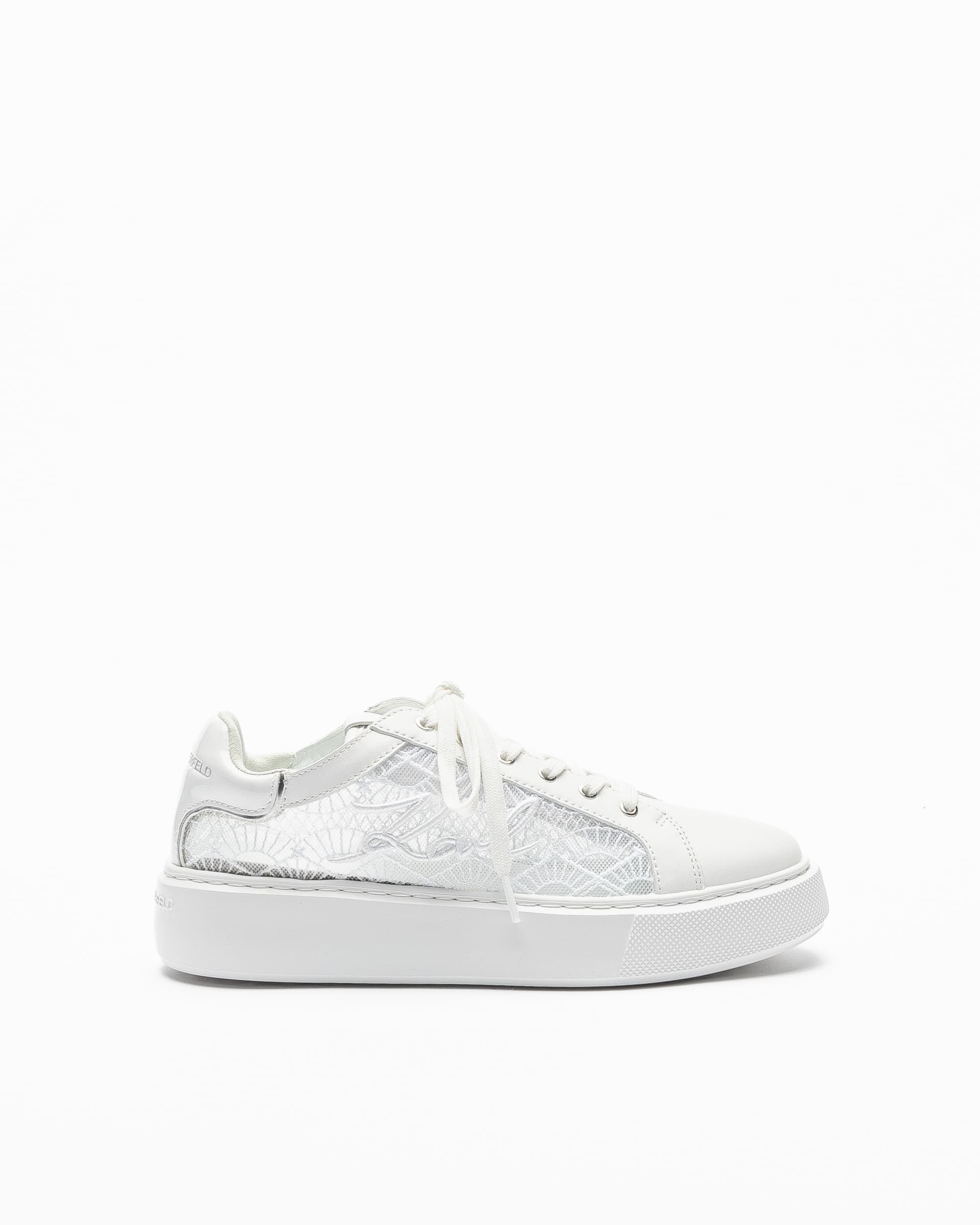 Karl Lagerfeld Sapatilhas brancas Karl Lagerfeld Maxi Kup Shoji Fan Lace Branco