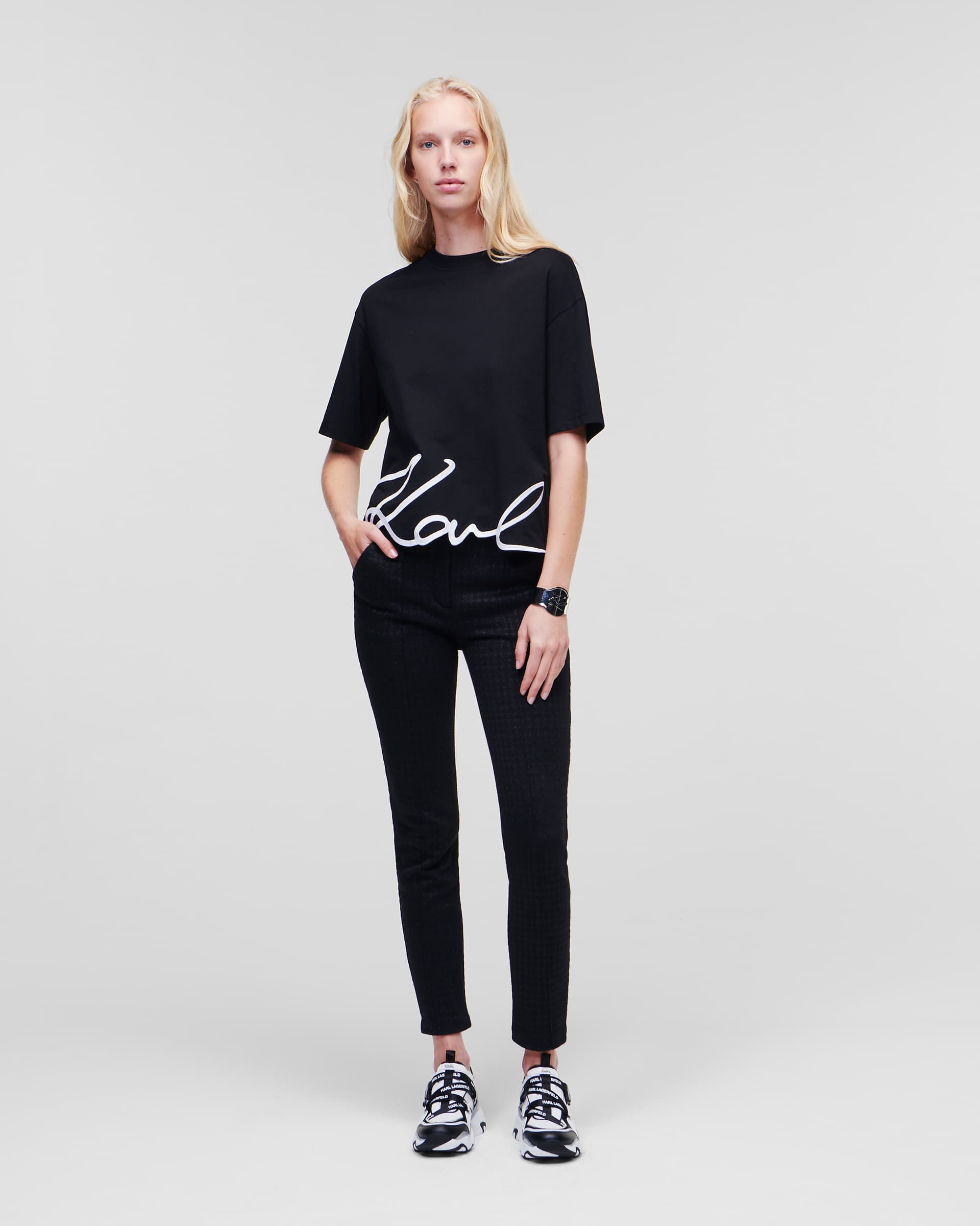 Karl Lagerfeld T-shirt Karl Lagerfeld Karl Signature Hem Preto