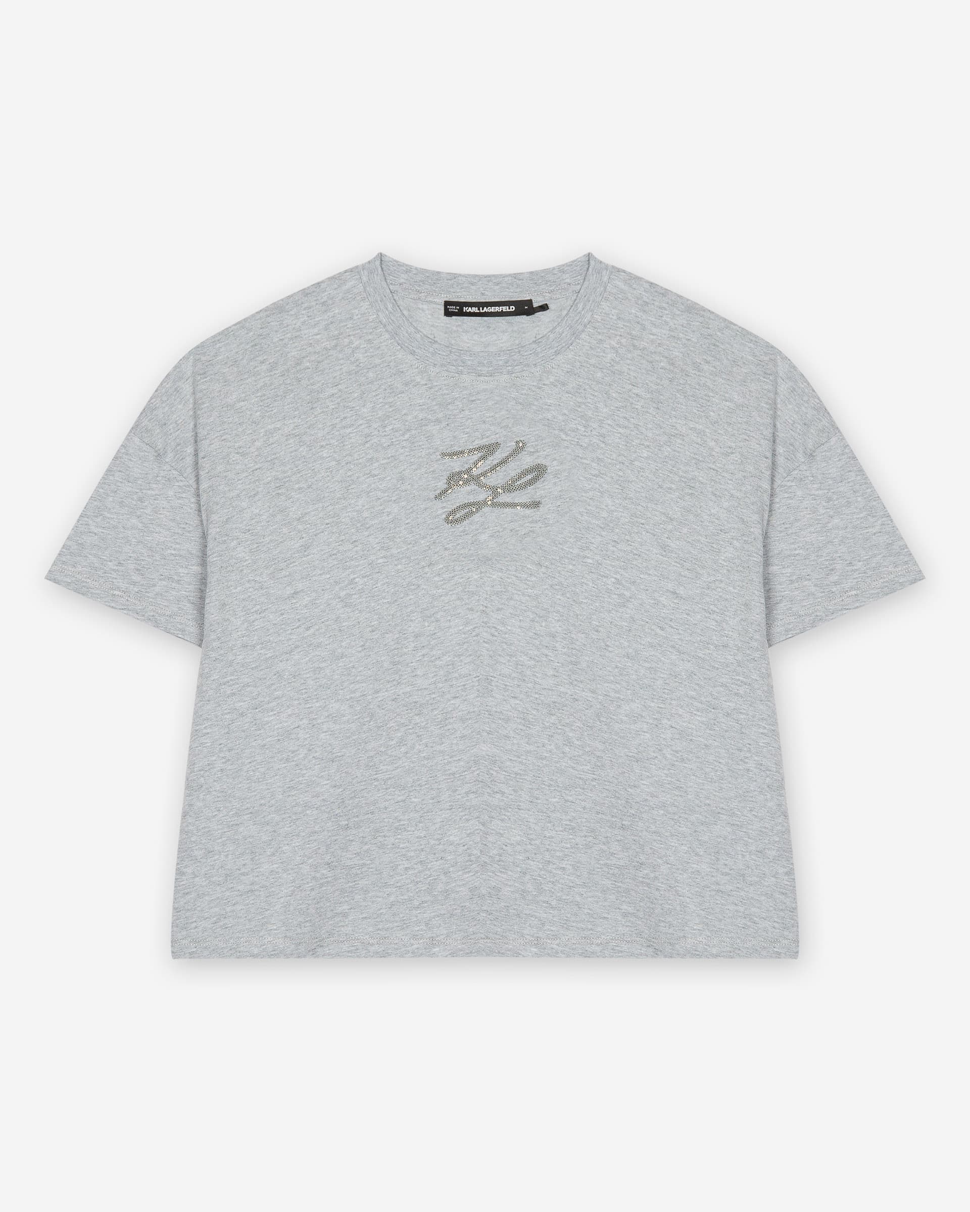 Karl Lagerfeld T-shirt Karl Lagerfeld Autograph Sequins Boxy Cinzento