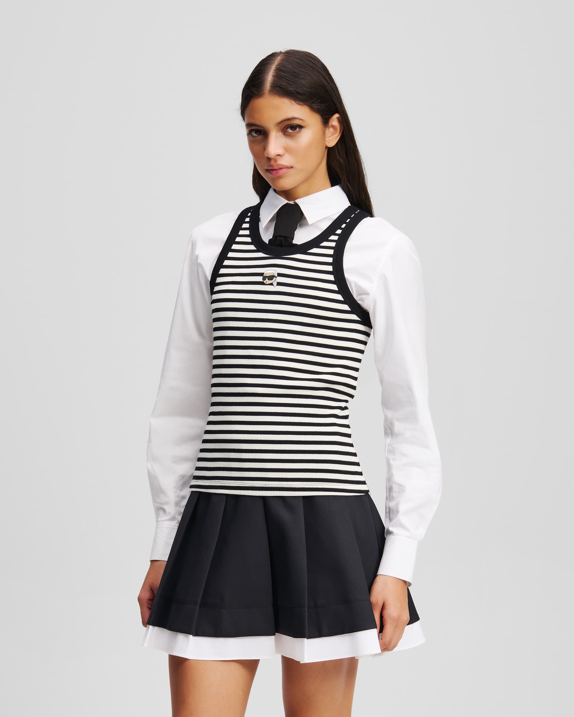 Karl Lagerfeld Top Karl Lagerfeld Ikon Ribbed Tank Branco