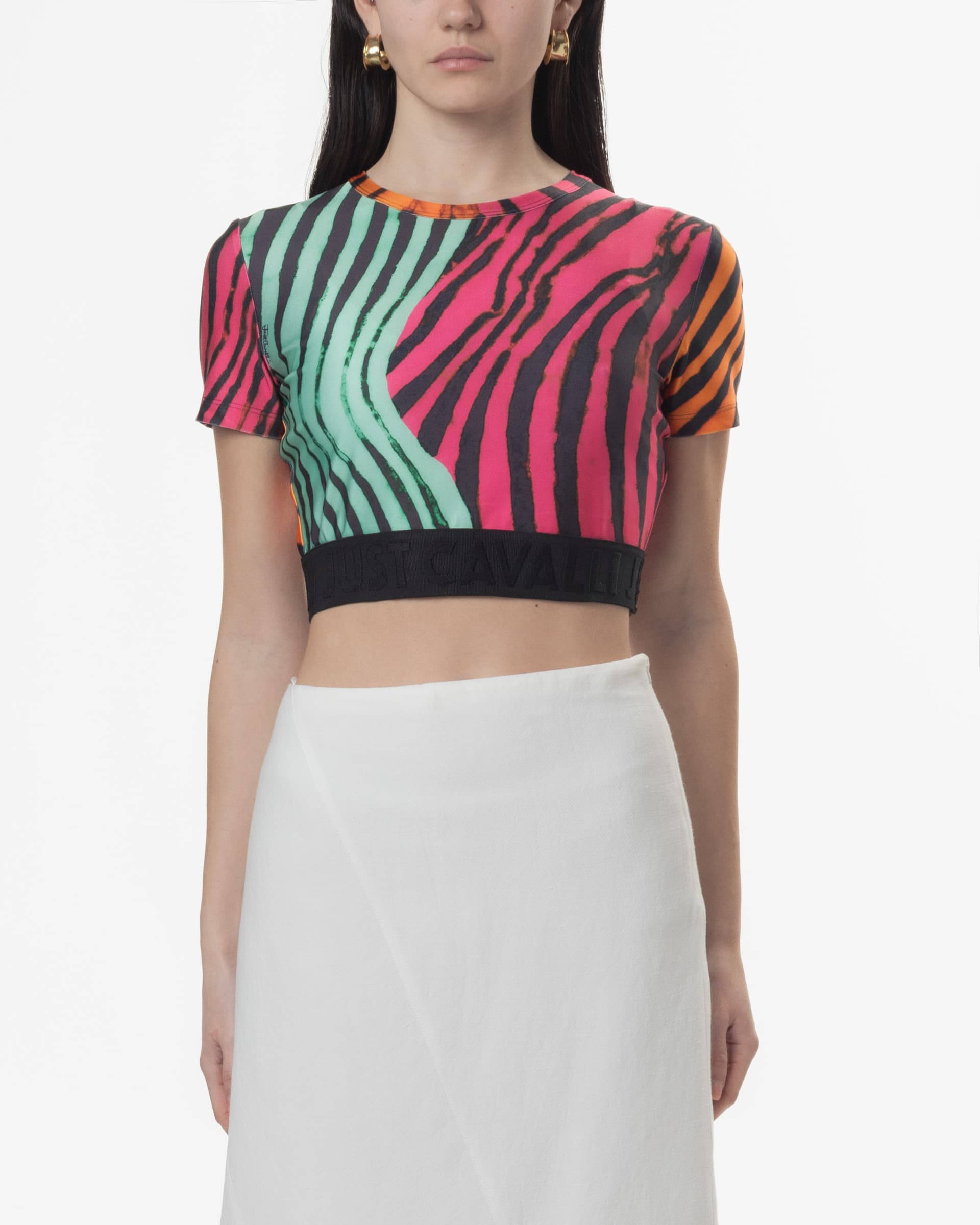 Just Cavalli T-shirt Cropped Just Cavalli 78PAH6A0 Multicor