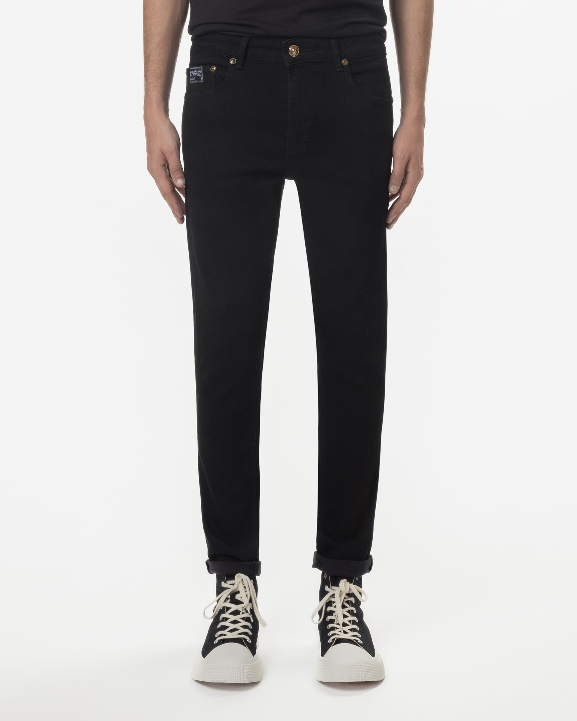 Versace Jeans Couture Calças Versace Jeans Couture 78GAB5D0 Preto