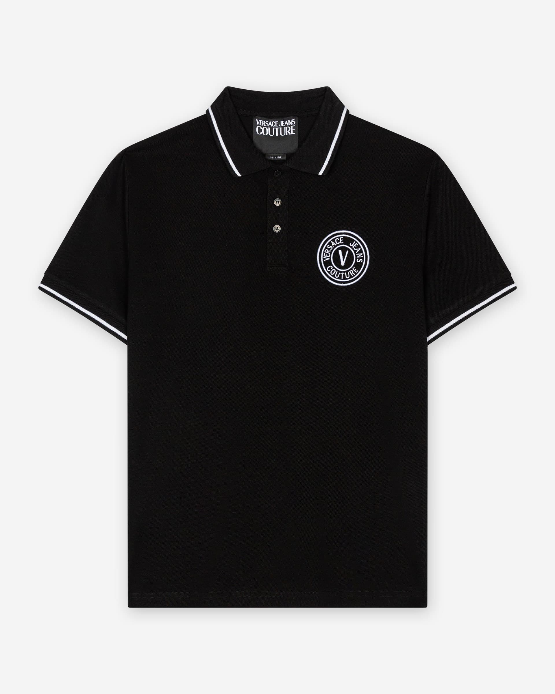 Versace Jeans Couture Polo em algodão piquet Versace Jeans Couture 79GAGT01 Preto