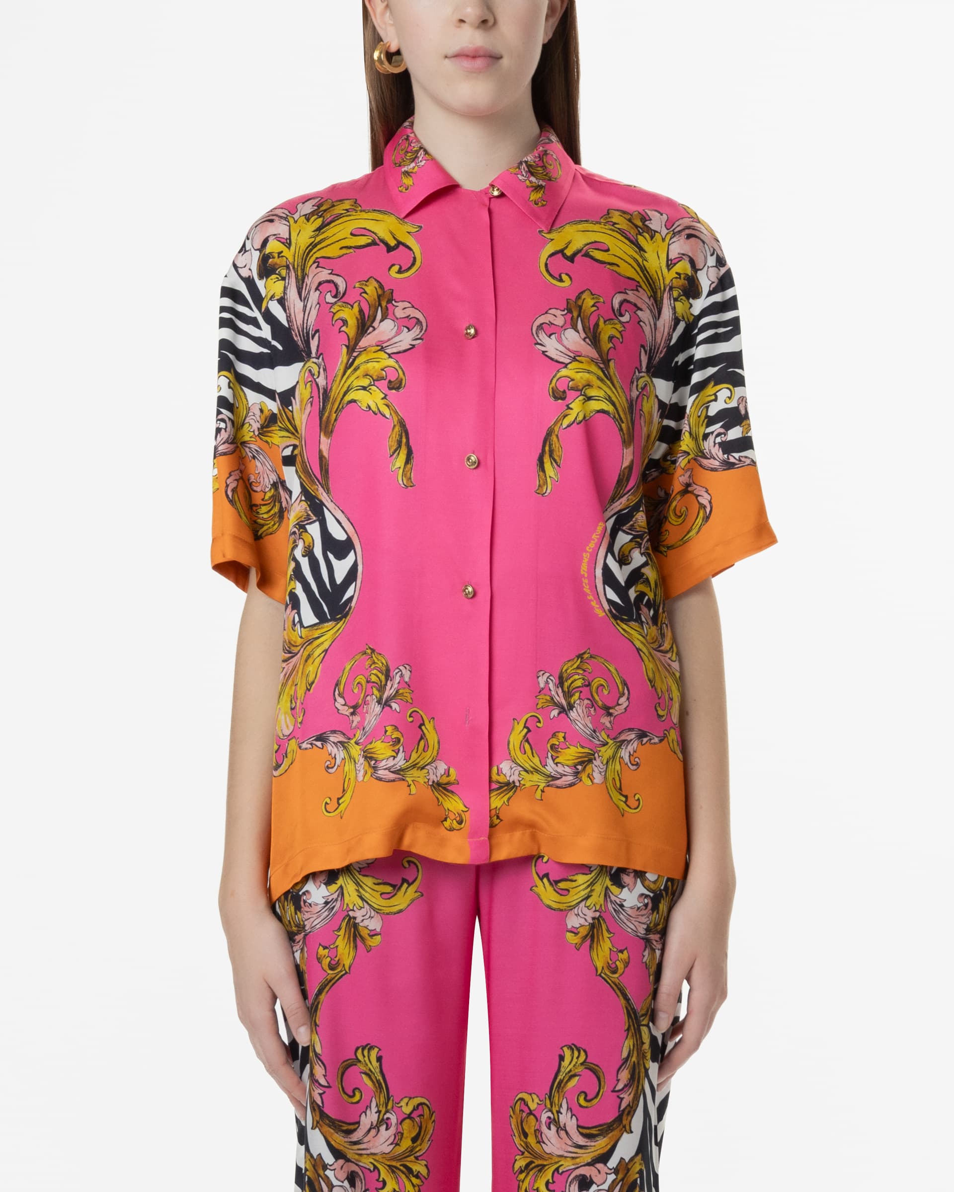 Versace Jeans Couture Camisa manga curta Versace Jeans Couture 78HAL2P9 Rosa