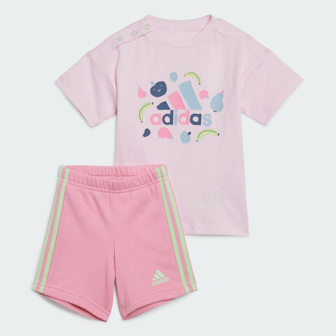 Adidas Essentials Allover Print Tee Sett, barn