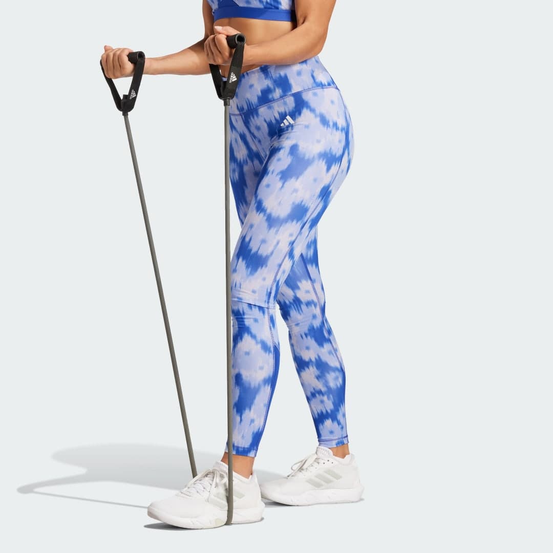 Adidas Optime Essentials Allover Print Flower Tie-Dye Leggings