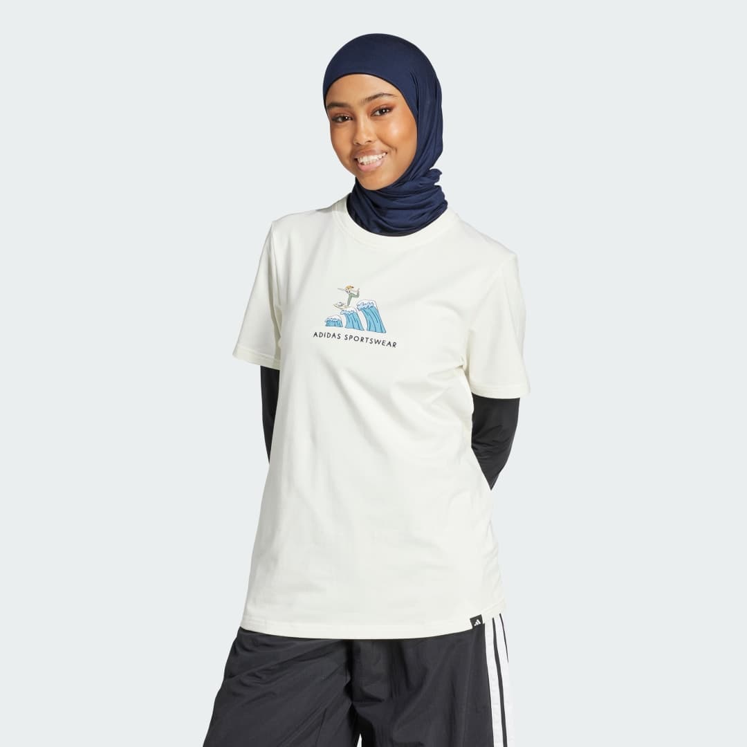 Adidas Codes Doodle Surf Graphic T-Shirt