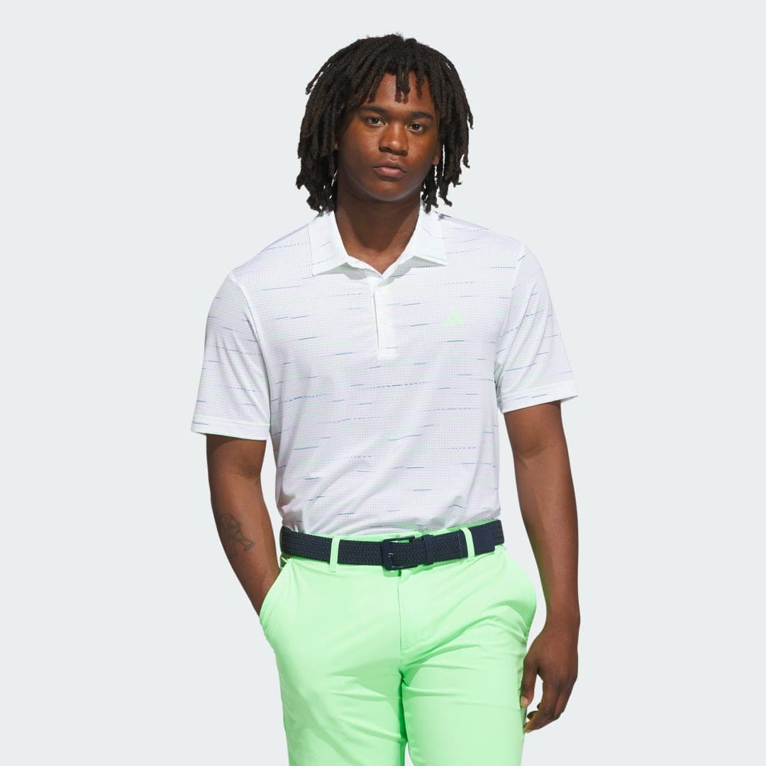 Adidas Ultimate365 Mesh Glimmer Print Polo Shirt