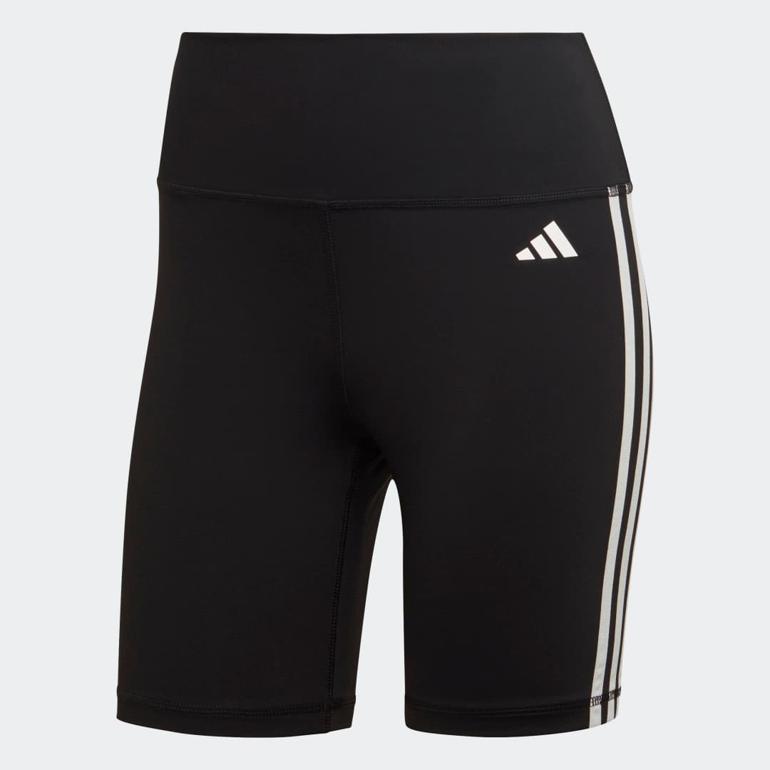 Training Essentials 3-Stripes High-Waisted Short Tights