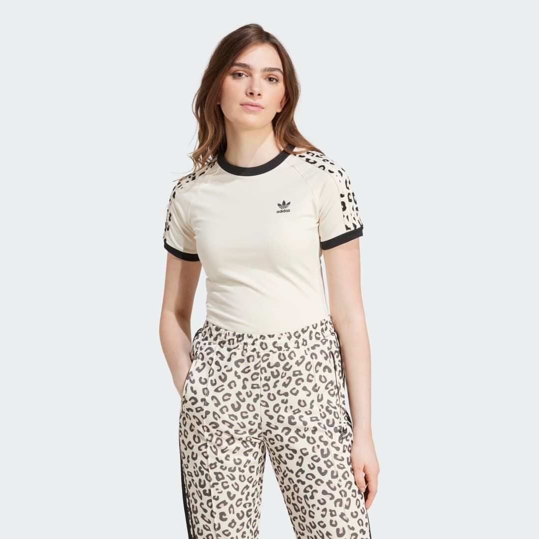 Adidas Leopard 3-Stripes T-skjorte