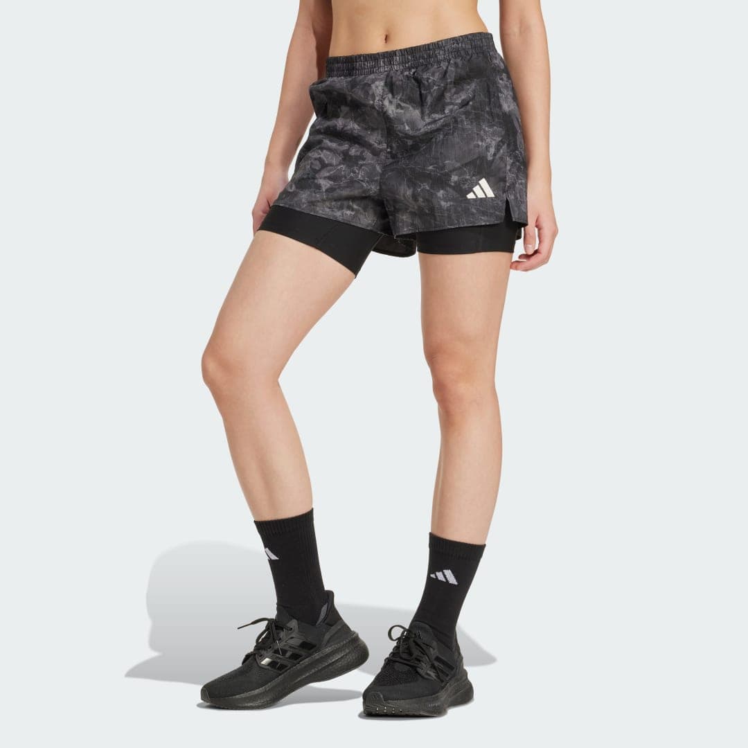 Adidas Own The Run Spray Dye 2-In-1 Shorts