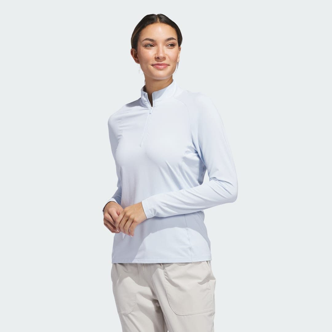 Adidas Ultimate365 Solid Quarter-Zip Mock Poloskjorte