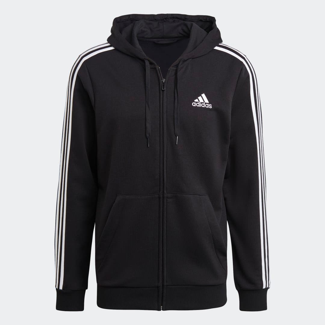Essentials French Terry 3-Stripes Full-Zip Hettegenser