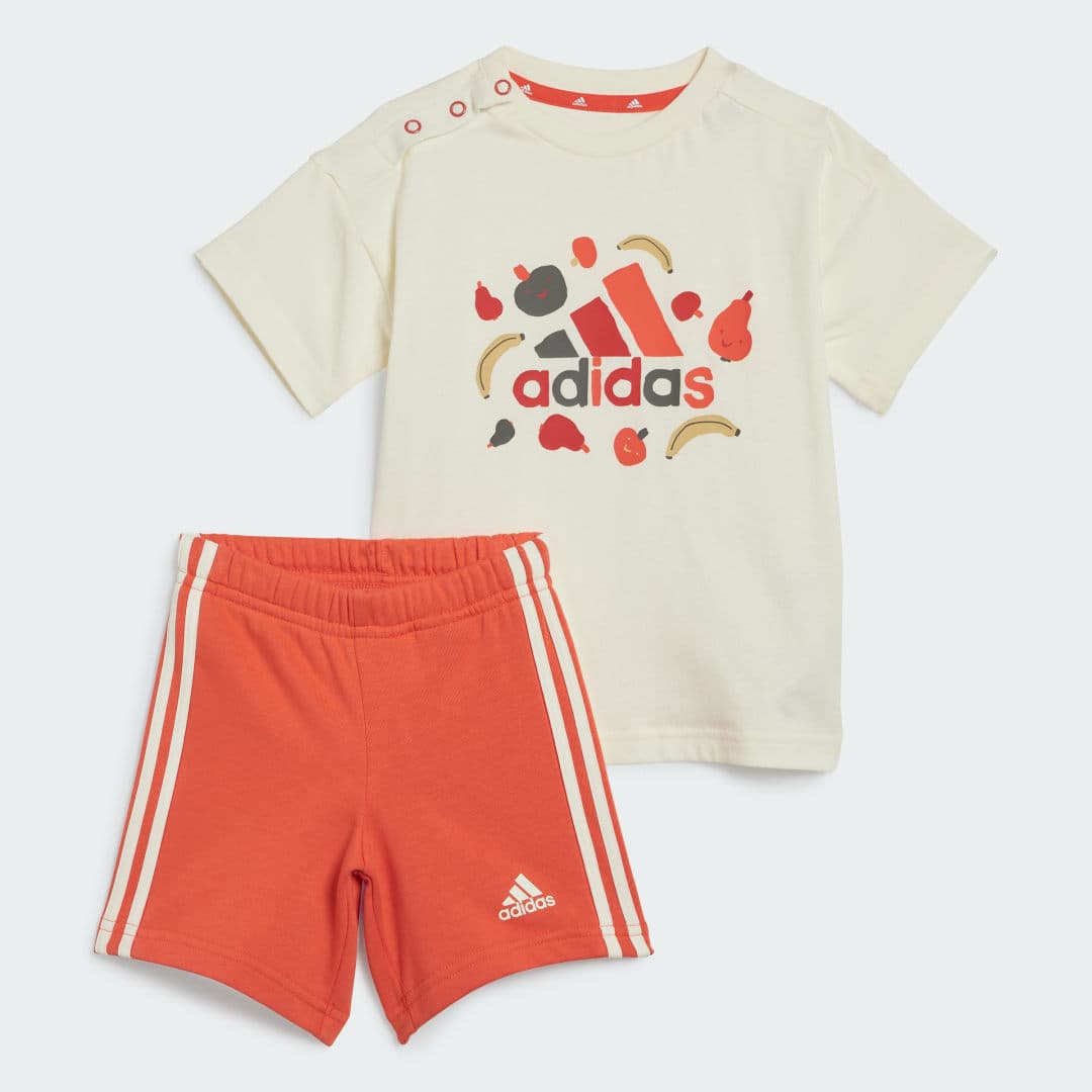 Adidas Essentials Allover Print Tee Sett, barn