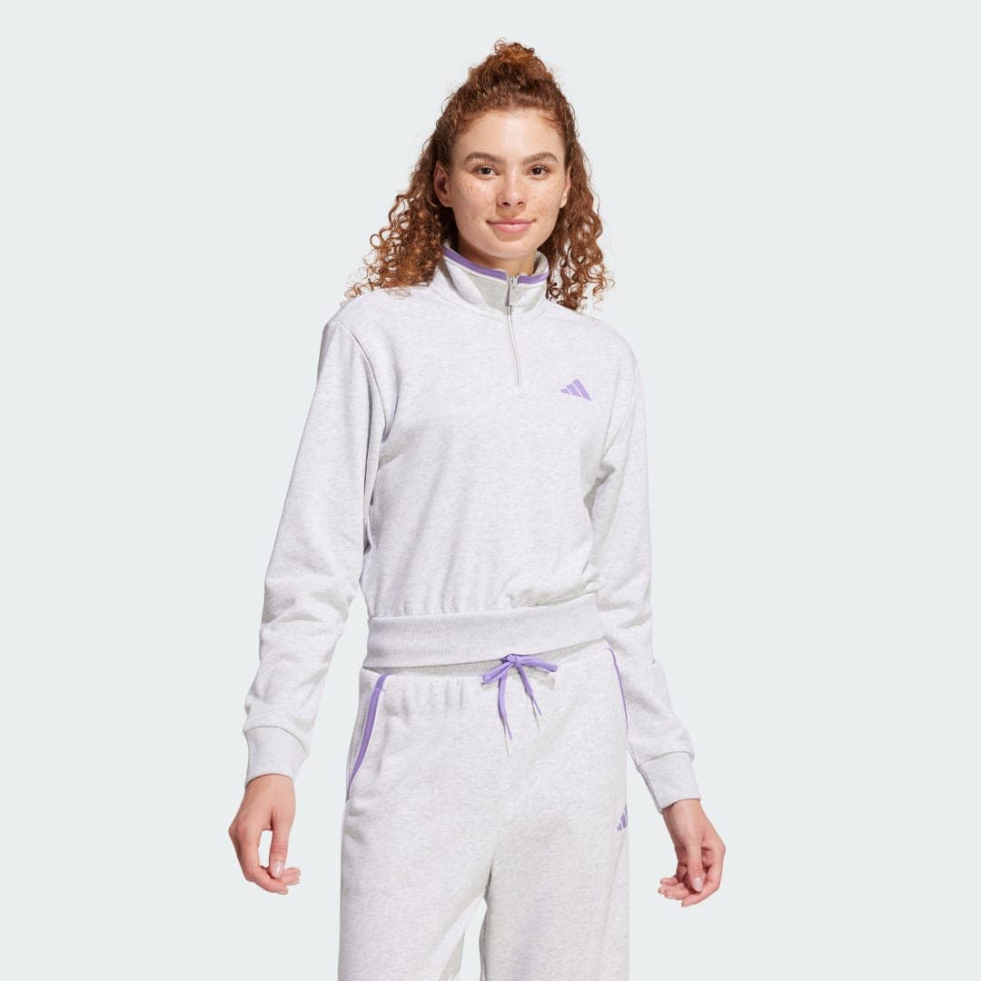 Essentials Color Pop French Terry Crop Quarter-Zip Treningsjakke