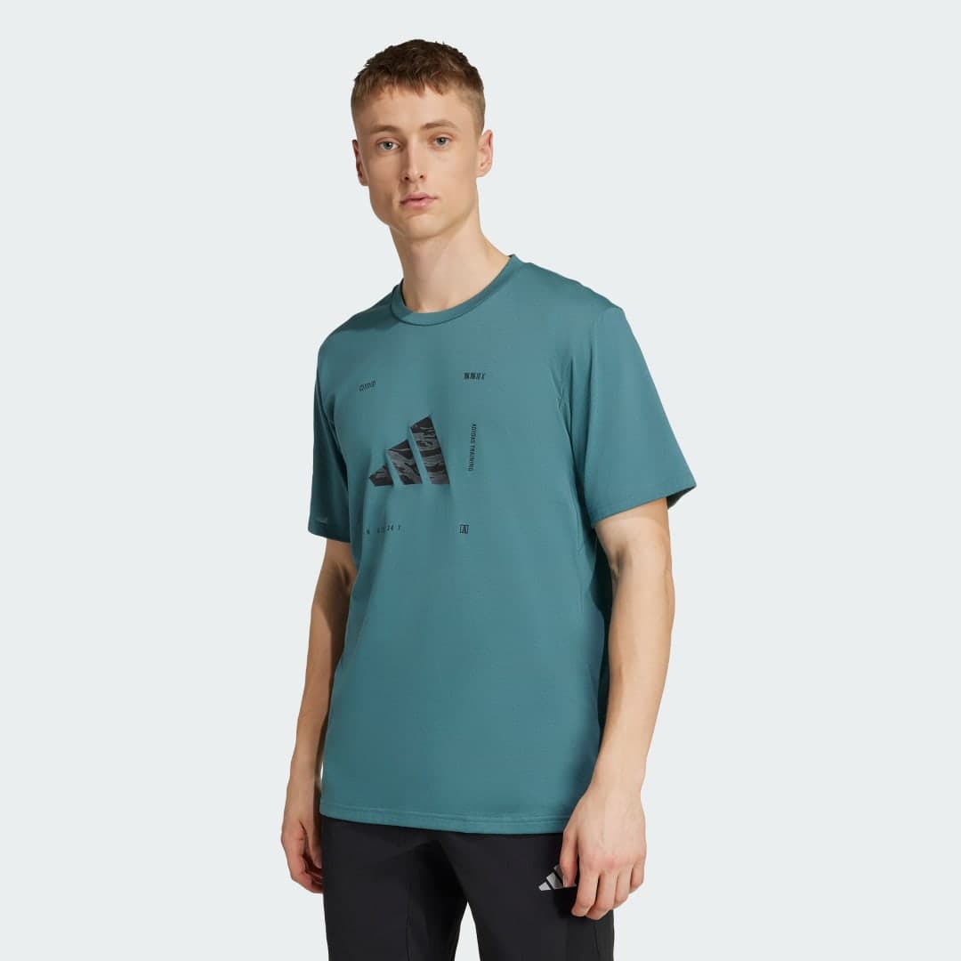 Adidas Climacool Training Camo Logo Graphic T-Shirt