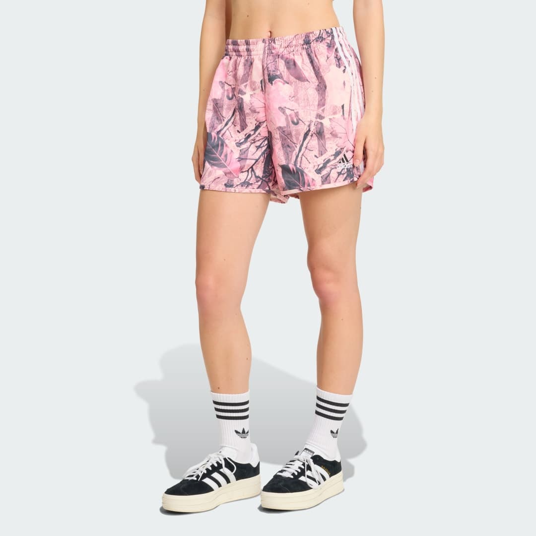 Adidas adidas Originals Leaf Camo Print Satin Shorts