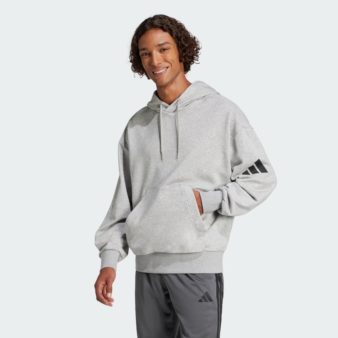 Essentials Loose-Fit 3 Bar Logo French Terry Hettegenser