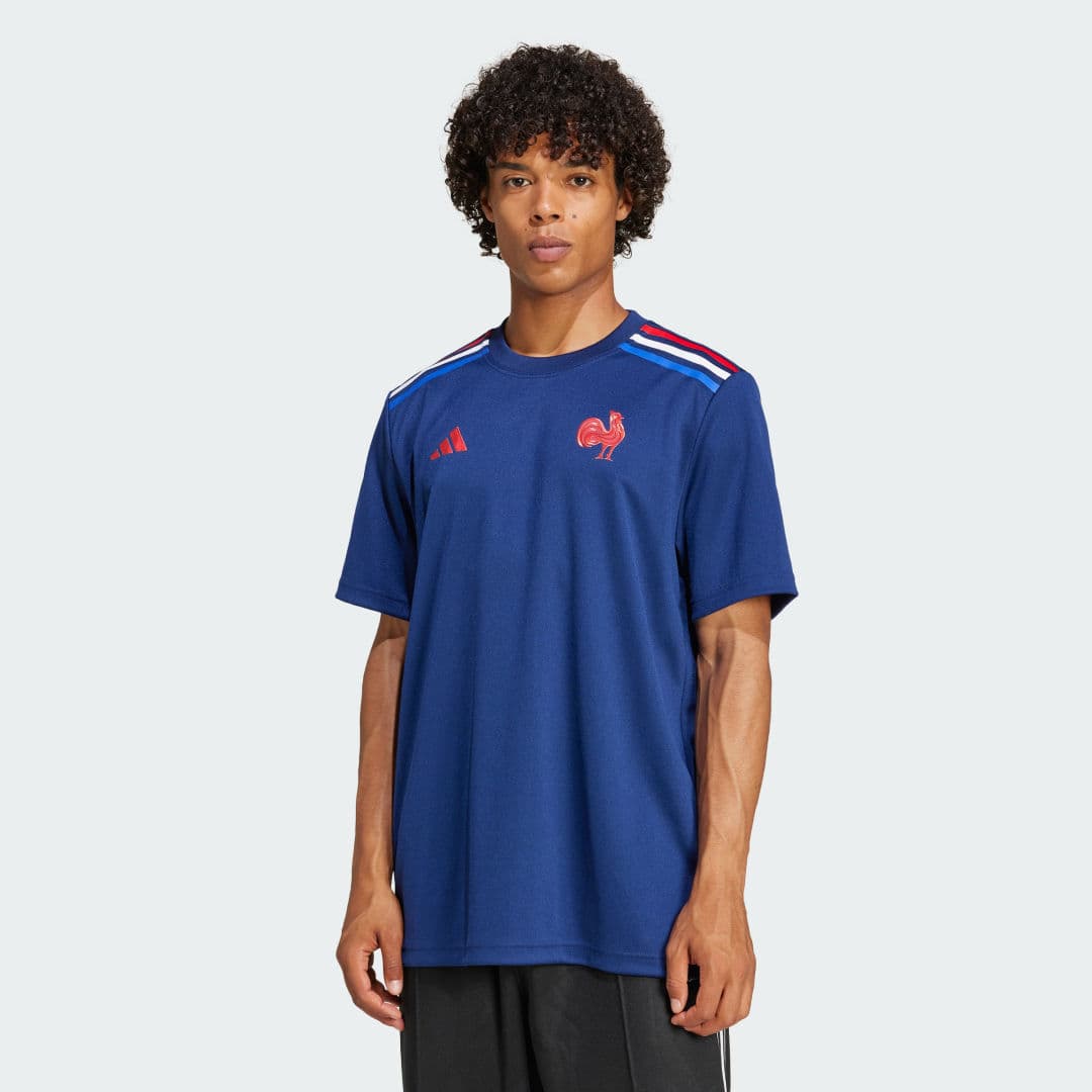Adidas France Rugby Home Supporter T-skjorte