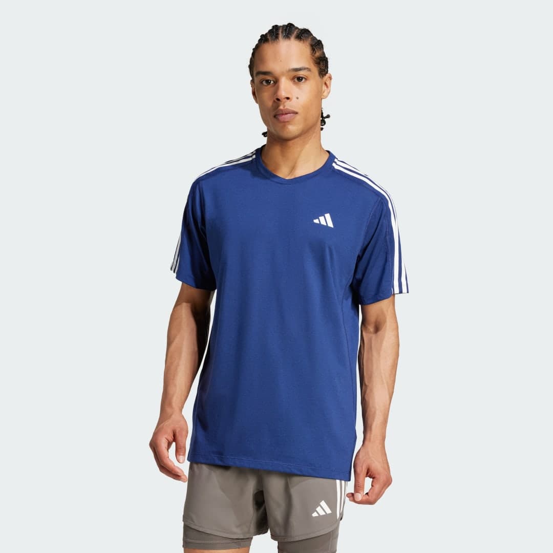 Adidas Own the Run 3-Stripes T-skjorte