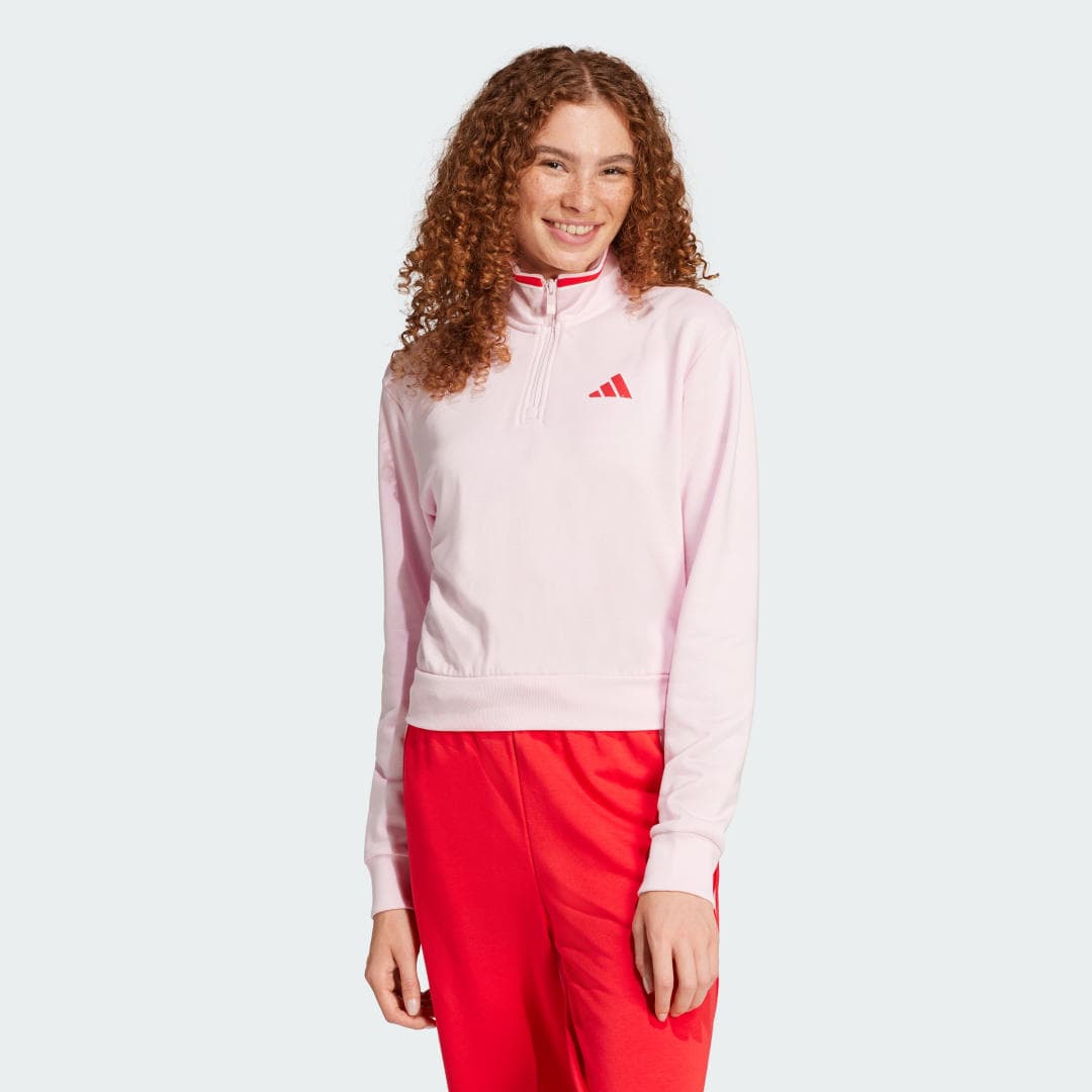 Essentials Color Pop French Terry Crop Quarter-Zip Treningsjakke