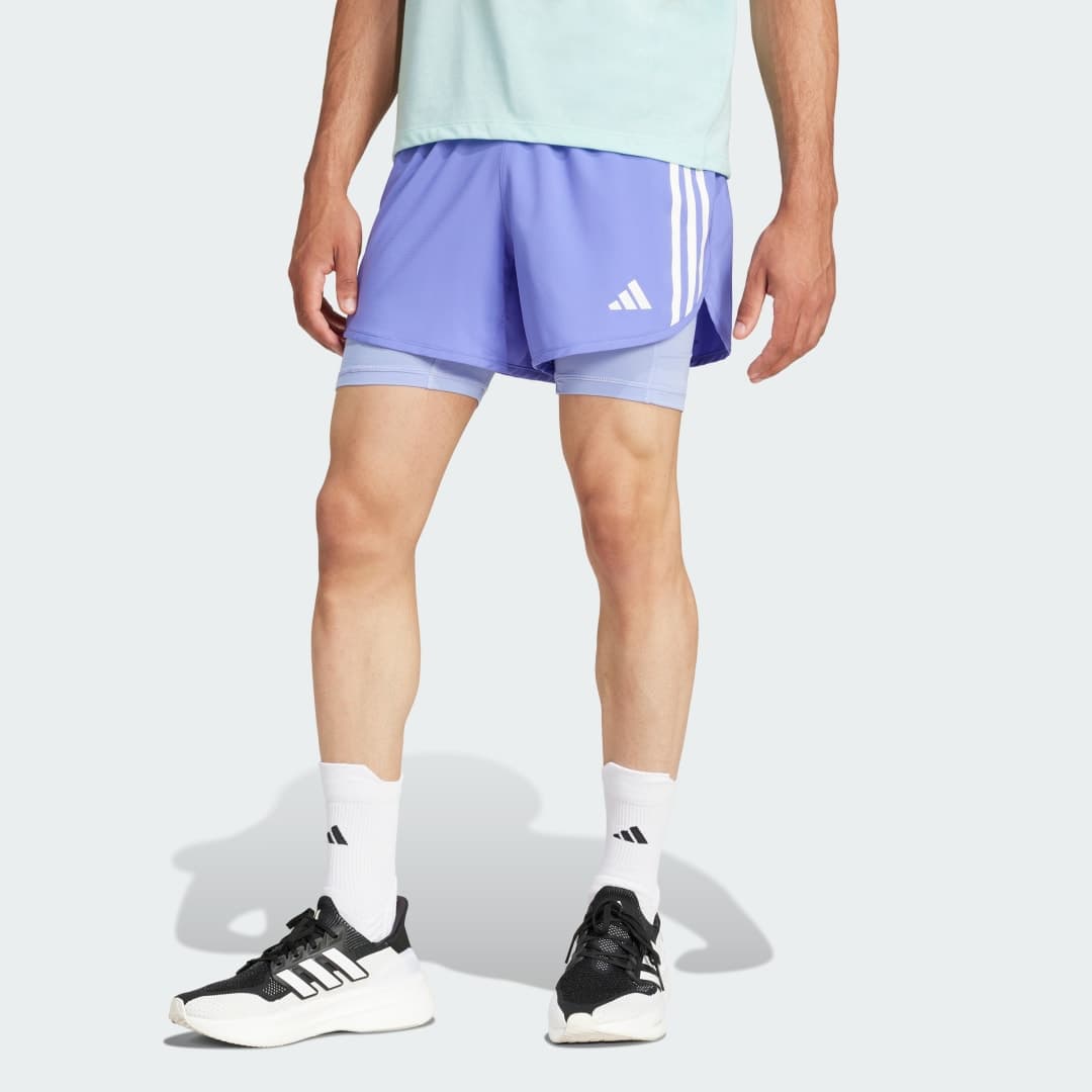 Adidas Own the Run 3-Stripes 2-in-1 Shorts