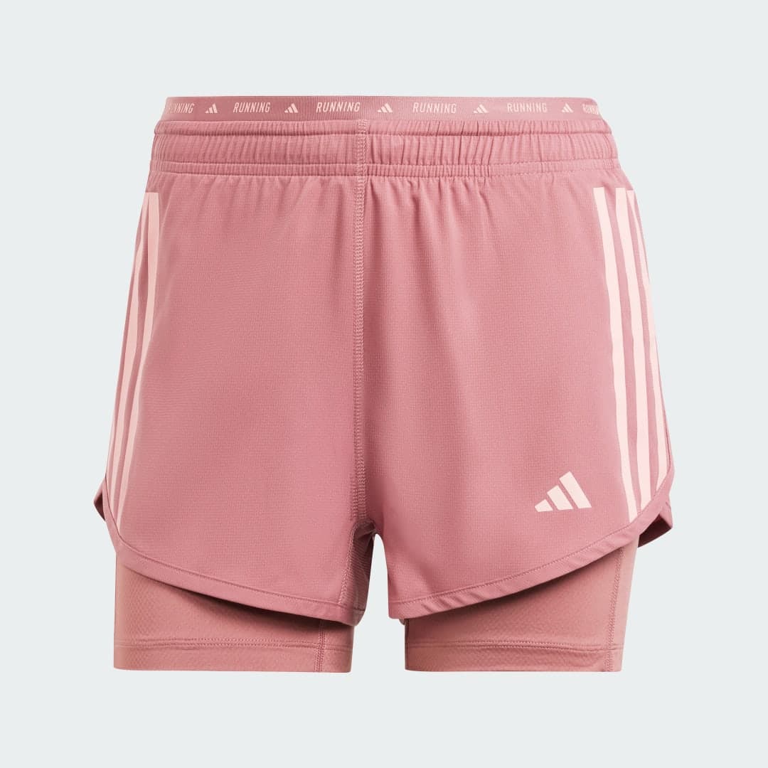 Adidas Own the Run 3-Stripes 2-in-1 Shorts