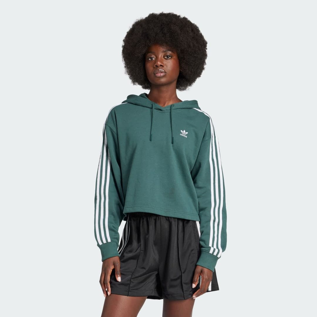 Adidas Adicolor 3-Stripes Short Hoodie