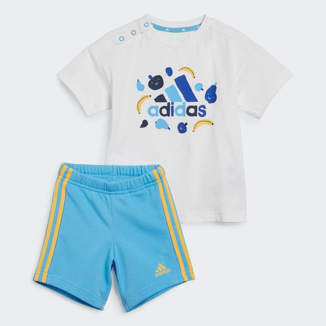 Adidas Essentials Allover Print Tee Sett, barn