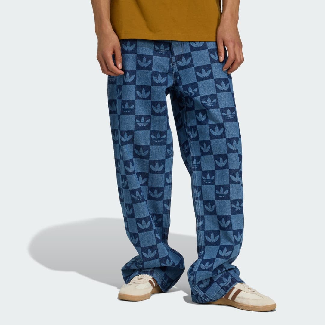 Monogram All Over Print Regular Denim Bukse