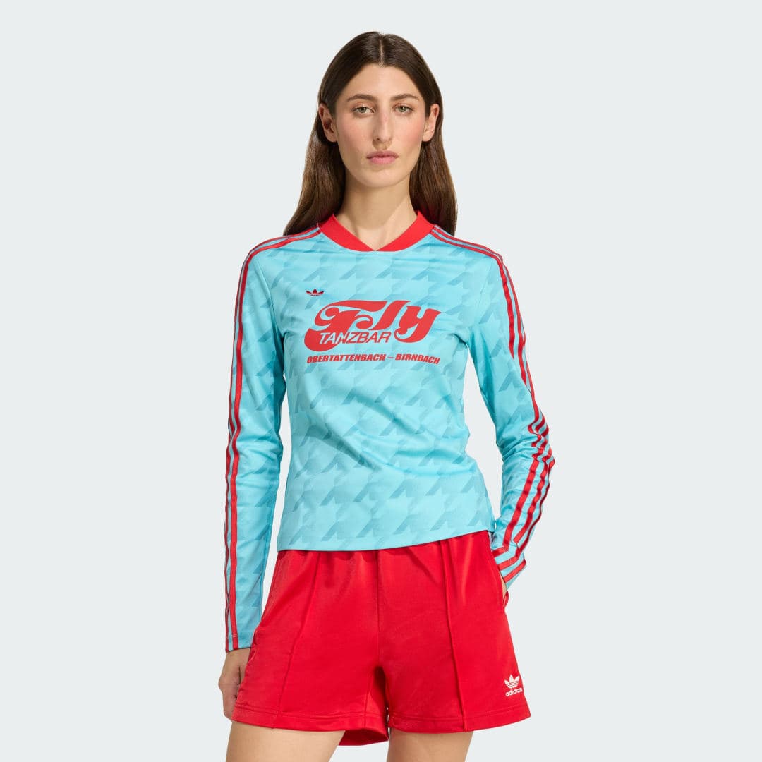 Graphic Football Allover Print Bodycon Long Sleeve Trøye