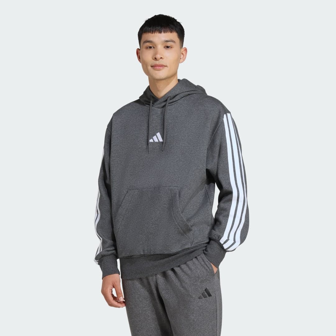 Essentials 3-Stripes Fleece Hettejakke