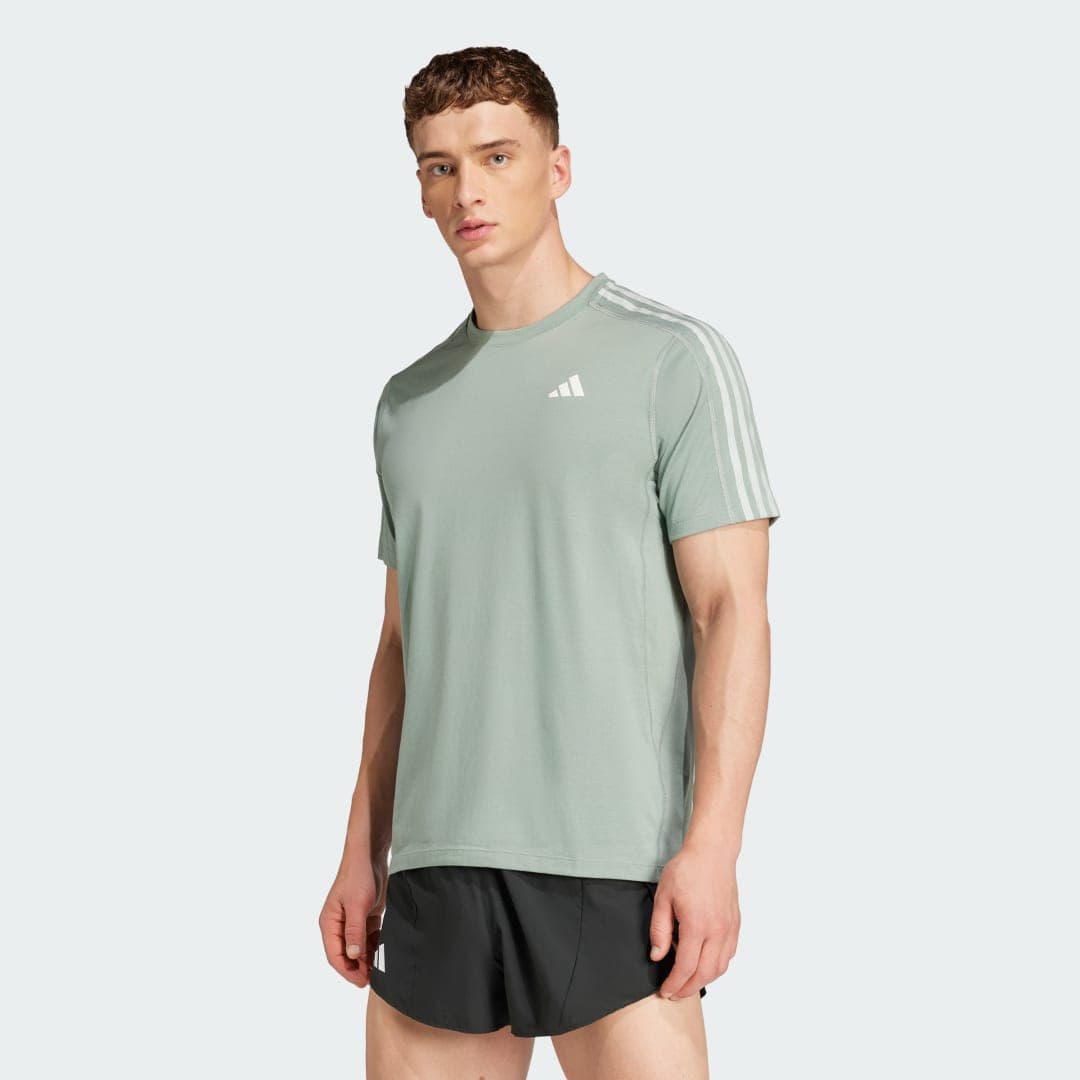 Adidas Own the Run 3-Stripes T-skjorte