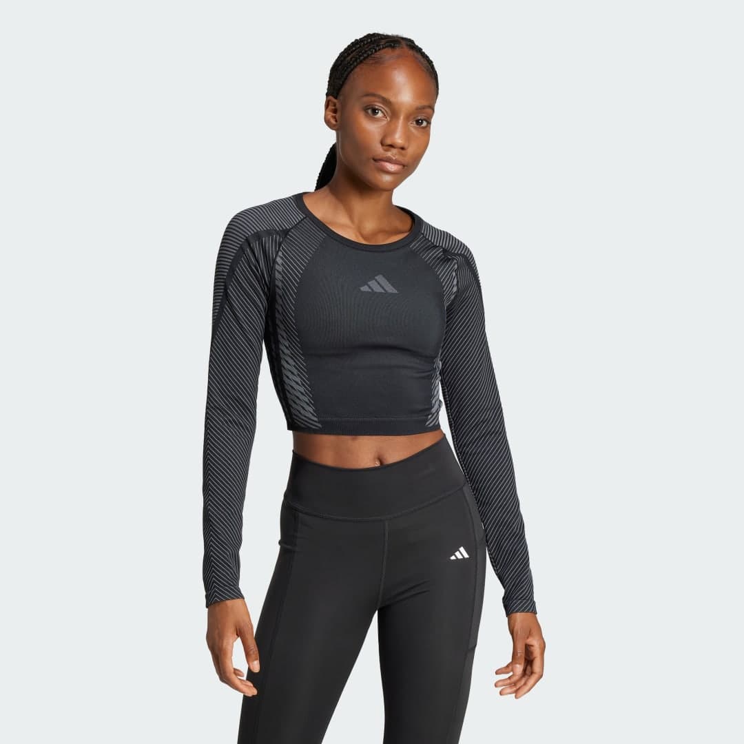 Adidas Seamless Knitted Long Sleeve T-skjorte